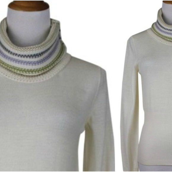 Cividini Merino Wool Turtleneck Cream Sweater Made in Italy - Picture 5 of 8